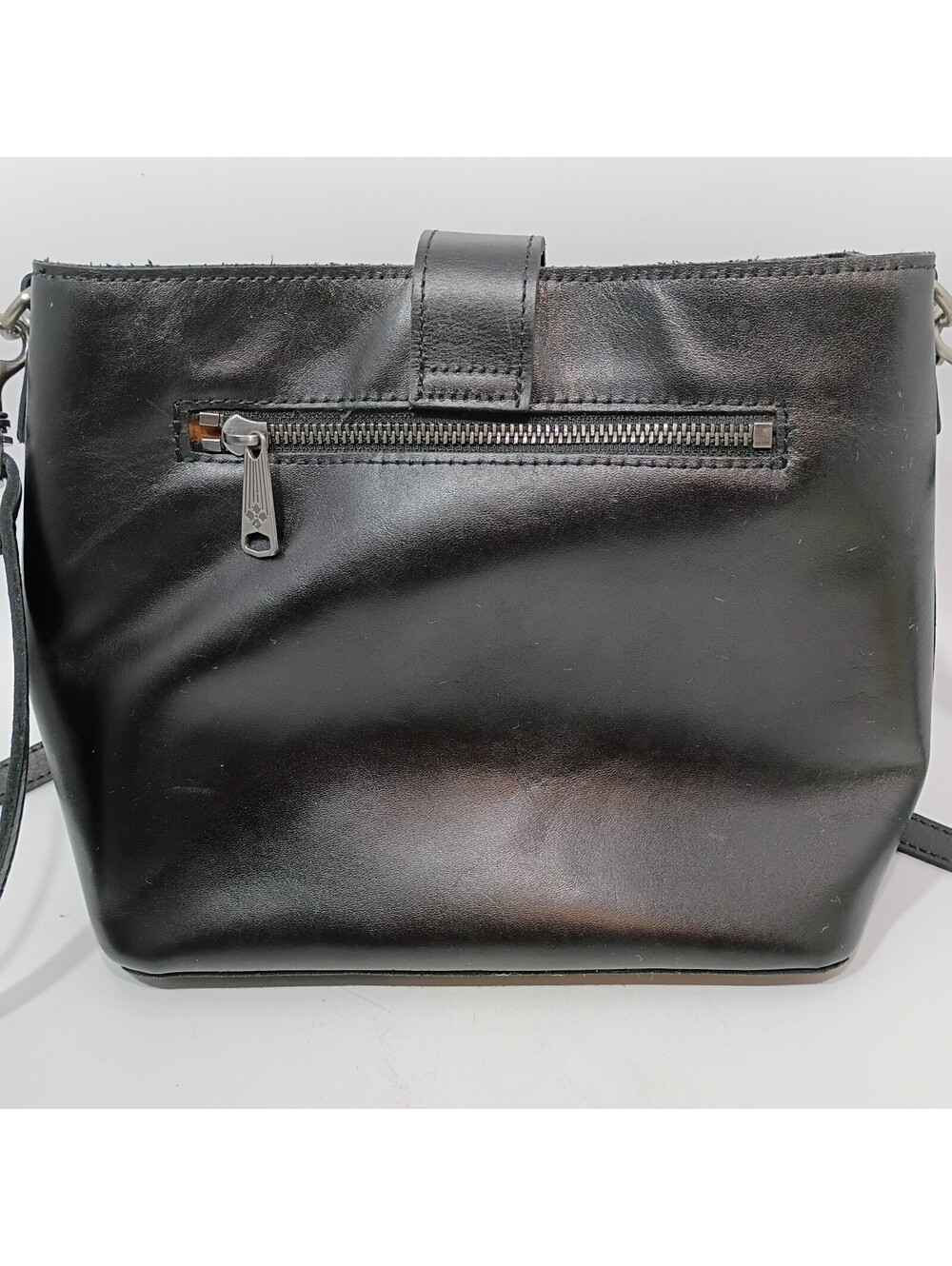 Patricia Nash Irving Bucket Handbag Leather Black Crossbody Shoulder Bag Purse - Picture 2 of 13